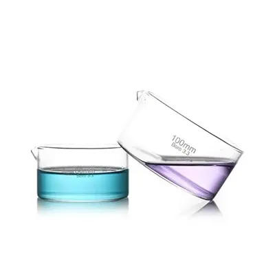 1173 sklenený riad 90 mm 100 mm sklenená kryštalizačná miska s plochým dnom s výlevkou